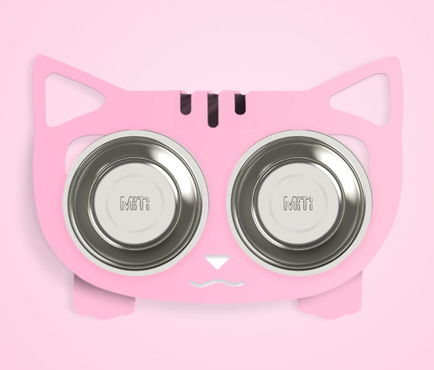 Anti-Falling Cat & Dog Feeding Bowl – Tilted Design for Easy Eating