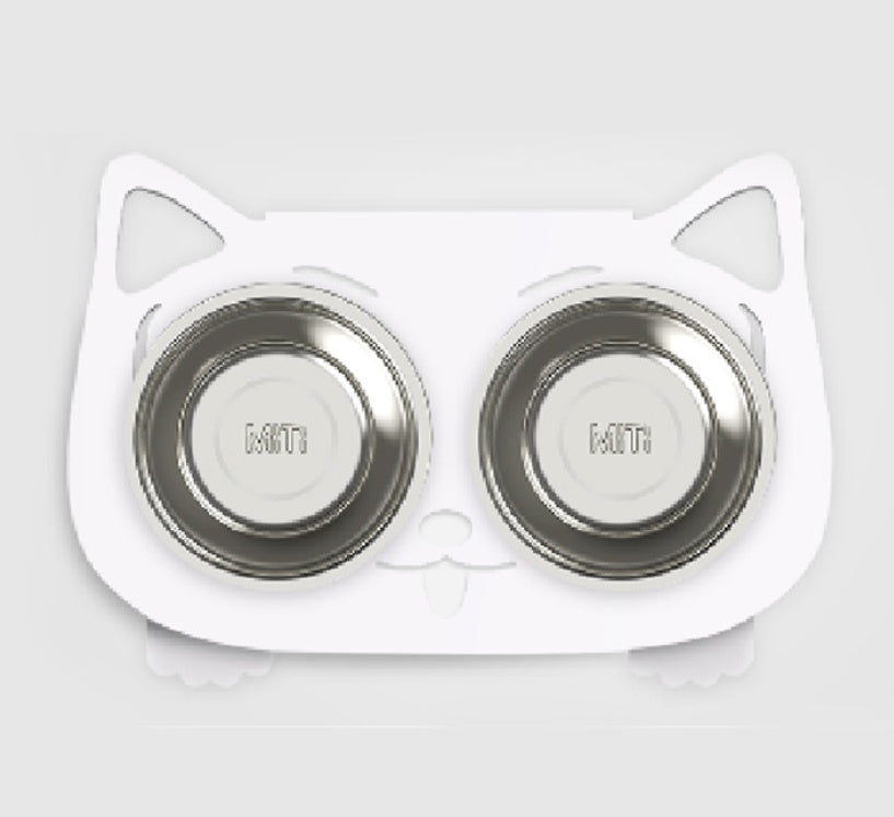 Anti-Falling Cat & Dog Feeding Bowl – Tilted Design for Easy Eating