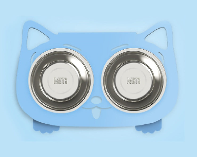 Anti-Falling Cat & Dog Feeding Bowl – Tilted Design for Easy Eating