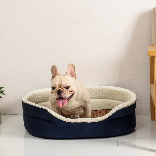 All-Season Washable Pet Nest Bed – Detachable & Easy-Clean Dog and Cat Bed with Optional Cooling Mat – Multiple Sizes Available