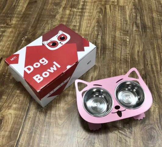 Anti-Falling Cat & Dog Feeding Bowl – Tilted Design for Easy Eating