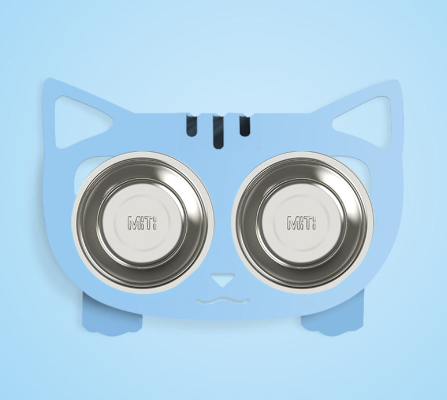 Anti-Falling Cat & Dog Feeding Bowl – Tilted Design for Easy Eating