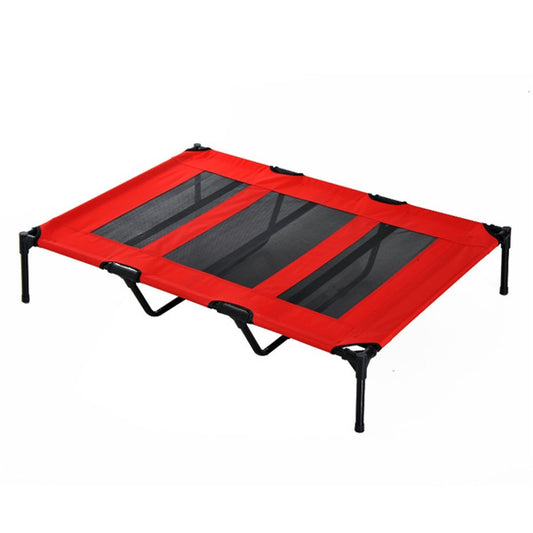 XXL Elevated Dog Bed with Travel Bag – Portable Cooling Pet Cot for Large Dogs (Up to 110 lbs) – Heavy-Duty Frame & Breathable Mesh – Red